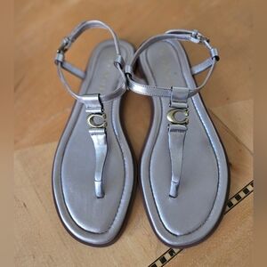 COACH womens Jessica Sandal Champagne Slip On Flats  Sandals US 6, EUR 36.5